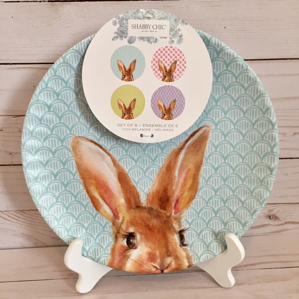 🐰 Shabby Chic Easter Bunny Plates